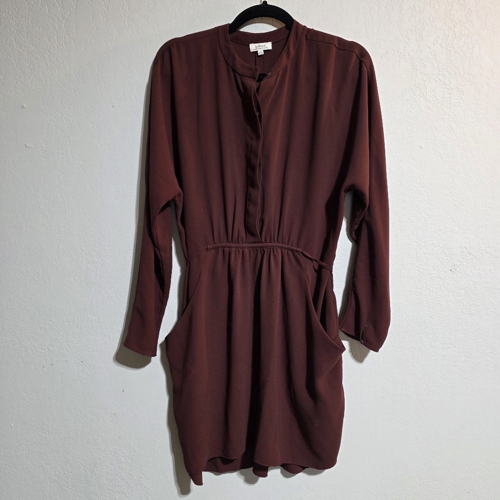 EUC ARITZIA WILFRED BURGUNDY TIE WAIST DRESS SZ 4